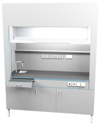 Шкаф вытяжной с сантехникой ШВ НВК 1800 ПП+ (1800x716x2200)